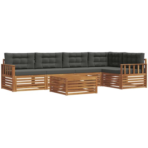 Set vanjskih sofa 6 kom. Prirodna i antracit Slike