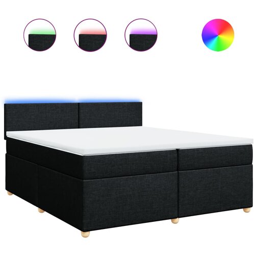 vidaXL Box spring postelja z vzmetnico črn 200x200 cm blago, (21306425) Cene