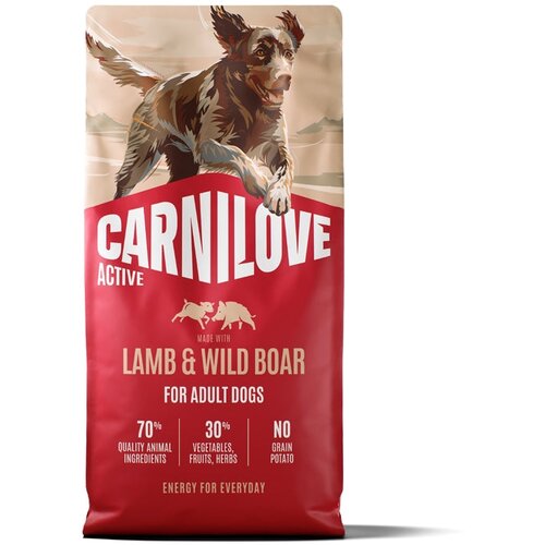 Carnilove Dog Active Adult, briketi - jagnjetina in divji pra&scaron;ič 12 kg Cene