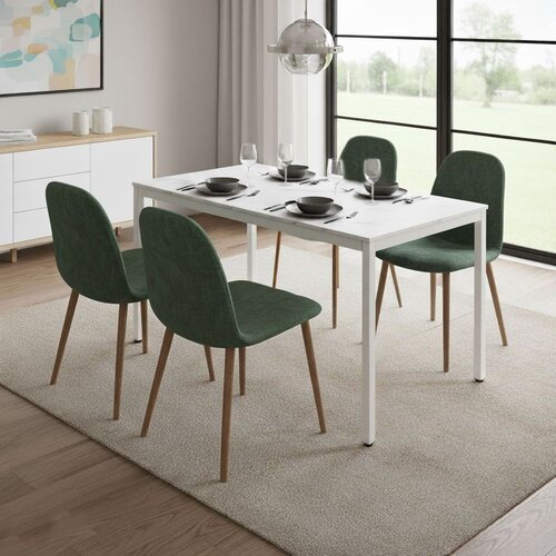 Modern Home stol za kuhinju i blagovaonicu za 4&amp;ndash;5 osoba / računalni stol 120 &amp;times; 60 cm &amp;ndash; bijeli mramor Slike