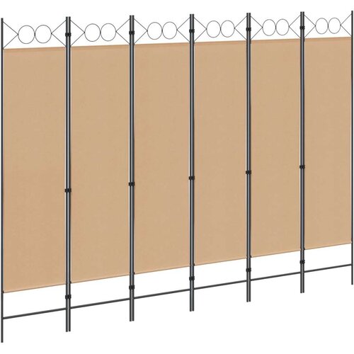  6-Panelski Pregradni Stojalo Bež 240 x 180 cm Blago, (5000235521) Slike