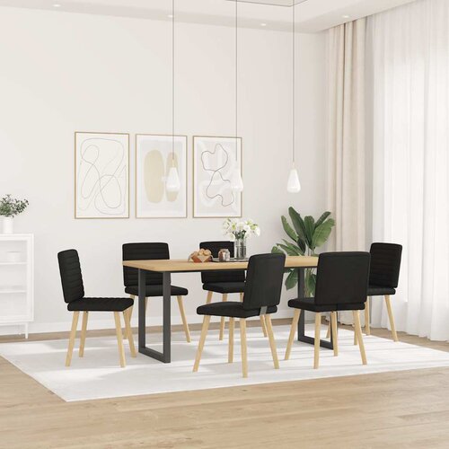 Maison Chic Jedilni stoli - Vzorci stoli 6 kosov črno blago A1125, (22032439) Slike