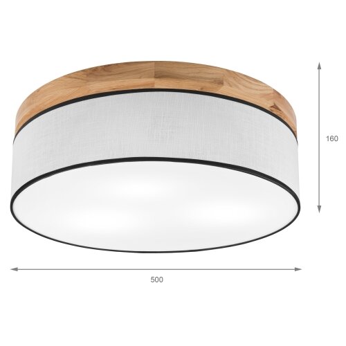  Brilagi - LED plafonsko svetlo BELLADONNA 3xE27/15W/230V prečnik 50 cm bela/hrast Slike