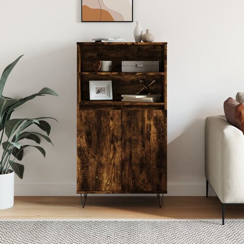  Visoka komoda dimljenog hrasta 60x36x110 cm konstruiranog drva Cene