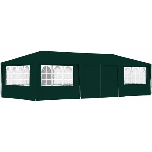 vidaXL Profesionalen vrtni šotor s stranicami 4x9 m zelen 90 g/m²