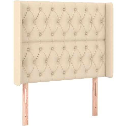 Maison Chic vzglavna omarica - nočna omarica - posteljna omarica z u&amp;scaron;esi krem 93x16x118/128 cm blago, (21711147) Slike