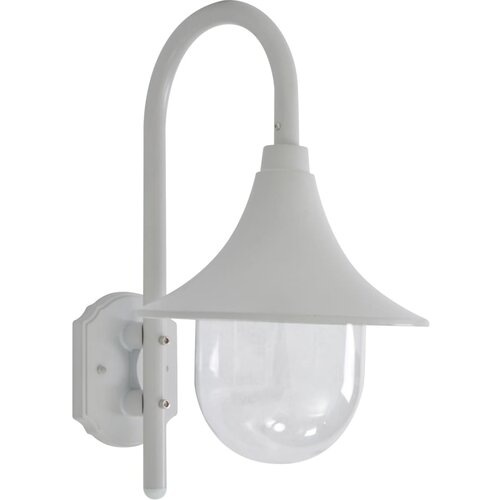  The Living Store Vrtna stenska svetilka E27 42 cm aluminij bela - Zunanja Stenska Svetilka, (21475010) Slike
