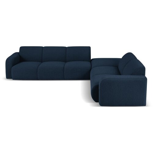 Micadoni Home Tamno plava kutna garnitura od boucl&amp;eacute; tkanine (s desnim kutom) Molino &amp;ndash; Slike