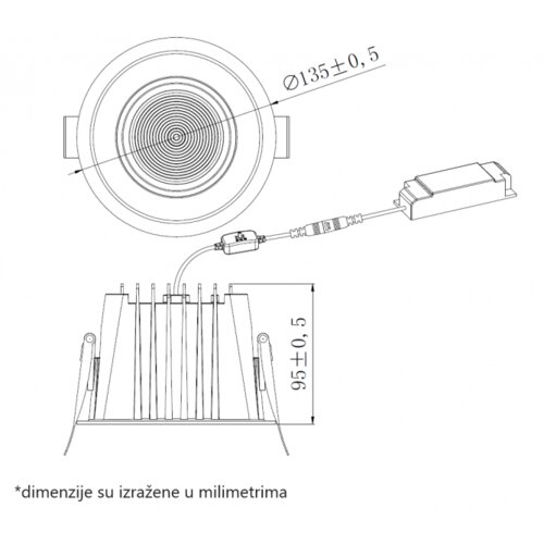Bb Link led svetiljka CPS-Y4A15-D23 3000/4000/5000K 15W IP65 Cene