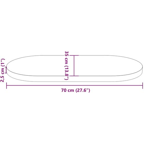  Ploča za stol bijela 70x35x2,5 cm od masivne borovine ovalna Slike