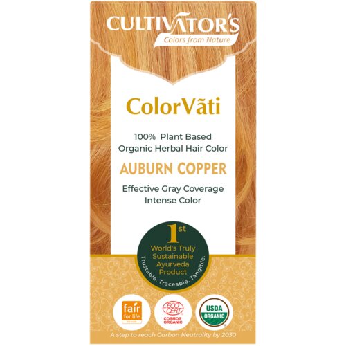 CULTIVATOR&amp;#039;S ColorV&amp;atilde;ti Organska zeli&amp;scaron;čna barva za lase - 05 Auburn Copper - 100 g Slike