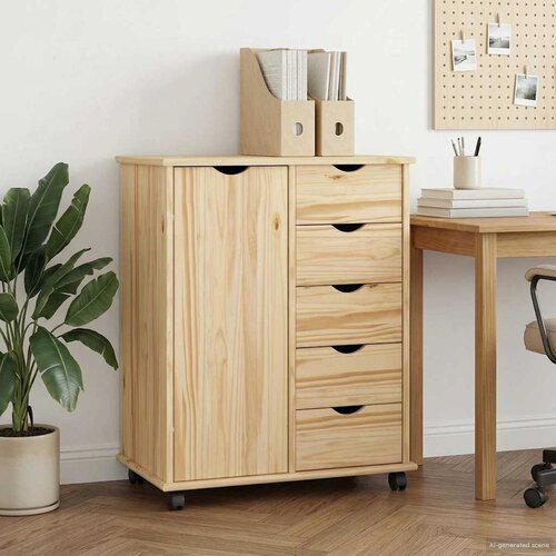  Mobilni ormar Smeđa 63,5 x 39 x 79 cm Čvrsto borovo drvo Cijene
