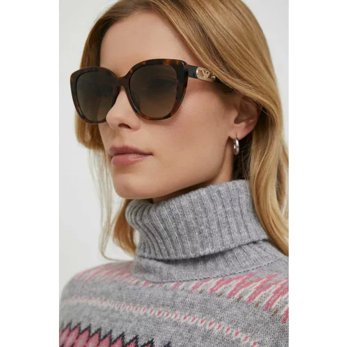 Emporio Armani Sončna očala ženski, rjava barva