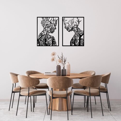 Wallity Zidna dekoracija Tree Man And Woman - 326, 52 x 70 cm, Crna Cene