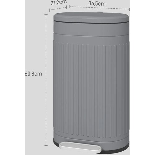  Kanta za smeće s pedalom 30 l poklopac 36 5x31 2x60 8 cm siva Slike