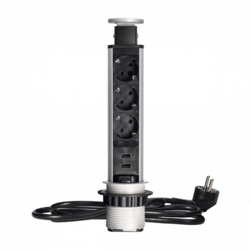 Orno produžni kabel sa 3 x Schuko utičnice OR-AE-1349(GS) + 2 x USB, ugradbena Cijene