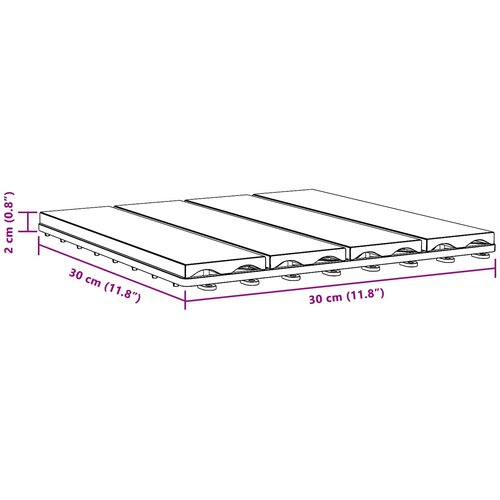  Pločice za decking 11 pcs Sivi 30 x 30 cm Drvoplastična smjesa Slike