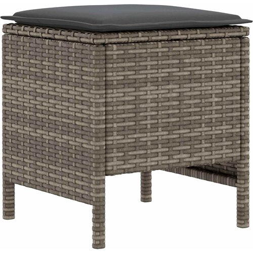  Vrtni otoman 2 Komad Siva i tamno siva 38 x 38 x 45 cm PE ratan Slike