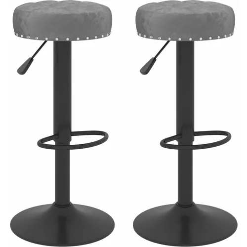  Barski stolčki 2 kosa temno siv žamet, (20700297)