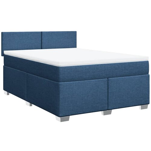 vidaXL Box spring postelja z vzmetnico modra 140x190 cm blago, (21311030) Cene