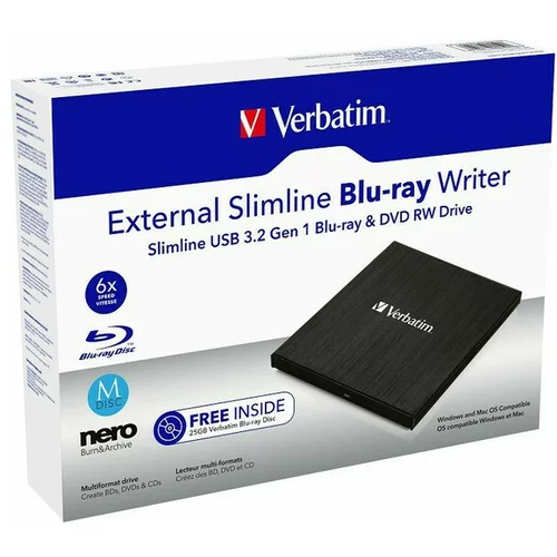 Verbatim zunanji bluray zapisovalnik 43890 Mobile USB 3.2
