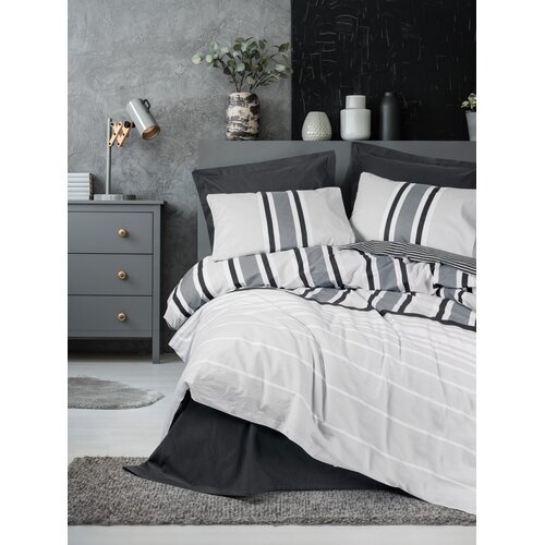 Lessentiel Maison set posteljine Nobby, 200x220 cm, antracit Slike