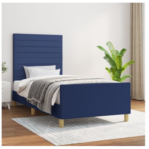  Okvir za krevet s uzglavljem plavi 100x200 cm od tkanine Cijene