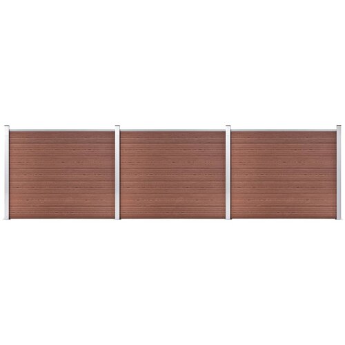 VidaXL Komplet ograjnih panelov WPC 526x146 cm rjav Slike