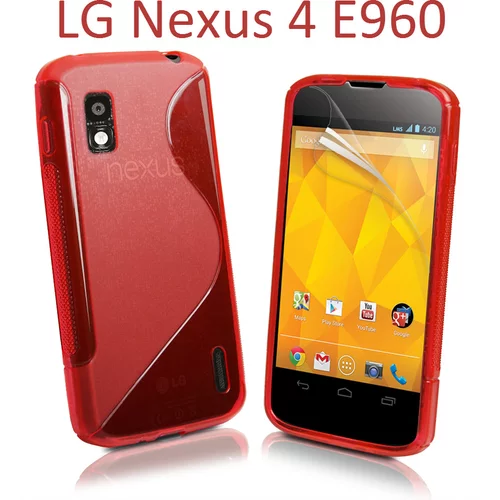  Gumijasti / gel etui S-Line za LG Nexus 4 E960 - rdeči