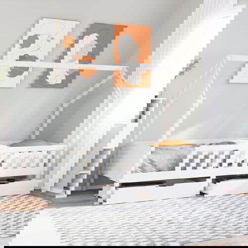 VidaXL Otro&amp;scaron;ki posteljni okvir s predali 90x200 cm trdna borovina Slike