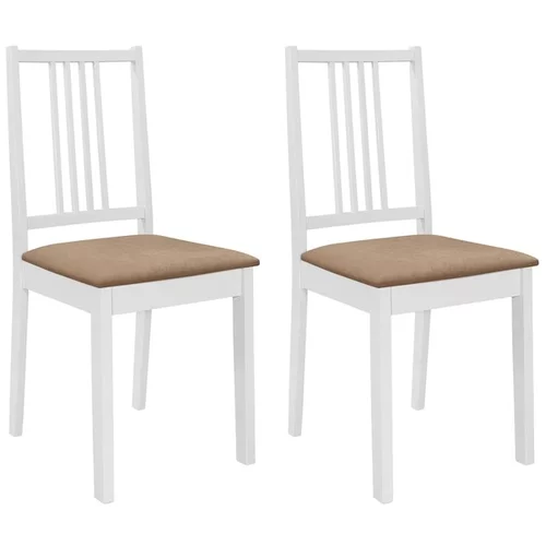  Jedilni stoli z blazinami 2 kosa trles beli
