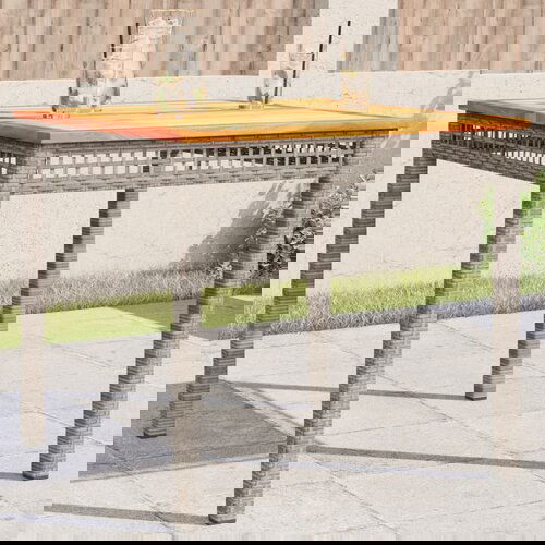 VidaXL Vrtni stol sivi 80 x 80 x 75 cm od poliratana i bagremovog drva Slike