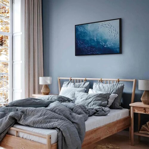  Slika - Sea depths 60x40 U crnom drvenom okviru Cene