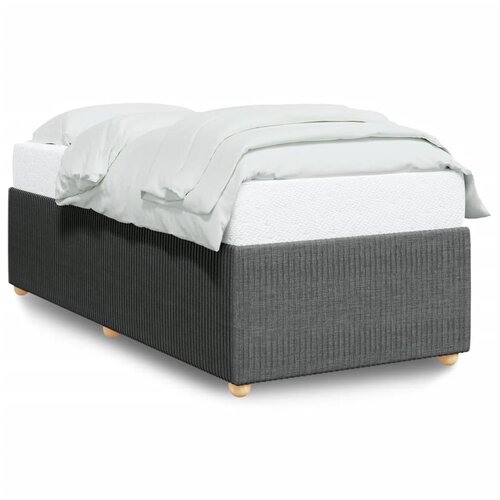 Maison Chic Posteljni okvir - Enojna postelja - Postelja za odrasle brez vzmetnice temno siv 90x190 cm blago-J7914, (21761428) Slike