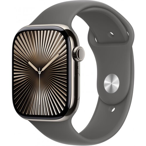Apple watch series 10 gps + cellular 46mm natural titanium case with stone grey sport band - s/m&amp;quot; Slike