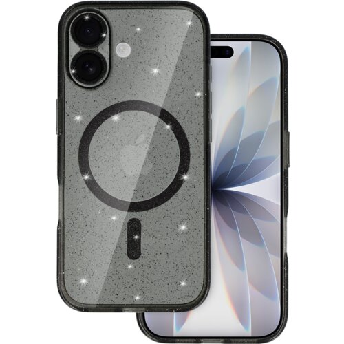 Onasi Silikonski ovitek Glitter MagSafe za iPhone 17 - prozorno črn z ble&scaron;čicami Cene