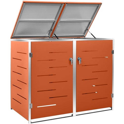  Spremi&amp;scaron;te za dvije kante za smeće 138 x 77,5 x 112,5 cm čelično Slike