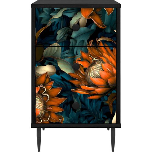  Noćni ormar LOCHEM Crni hrast 36 x 33 x 61 cm Konstruirano drvo Slike