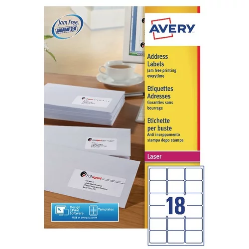 Avery Zweckform Etikete za C6 ovojnice 63,5 x 46,6 mm 1/100