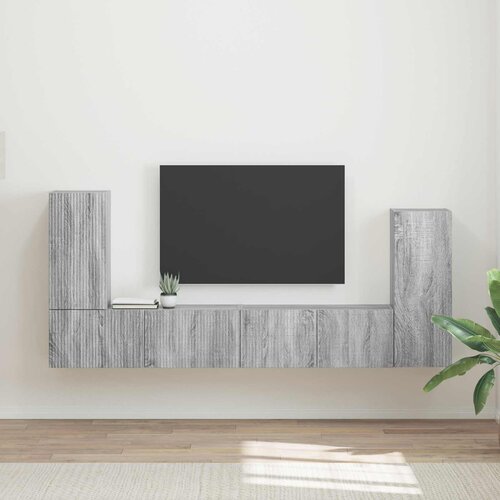  Set TV komoda 4 pcs Siva Sonoma Konstruirano drvo Slike