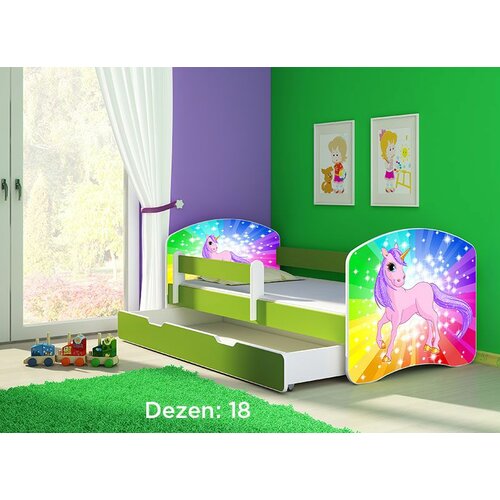 ACMA dečiji krevet ii 140x70 f + dušek 6 cm GREEN18 Slike