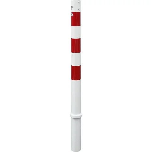 Schake Zaporni stebrič, Ø 76 mm, bel / rdeč, snemljiv s profilnim cilindrom, brez ušesca
