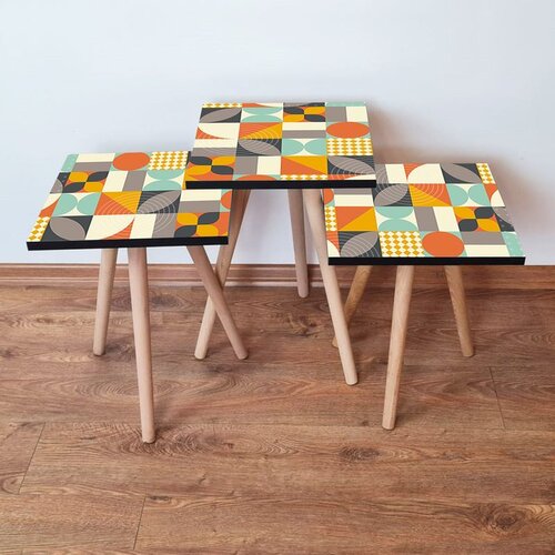 Hanah home set stolića za kafu 3Shp322, 3 dijela, šareni Cene