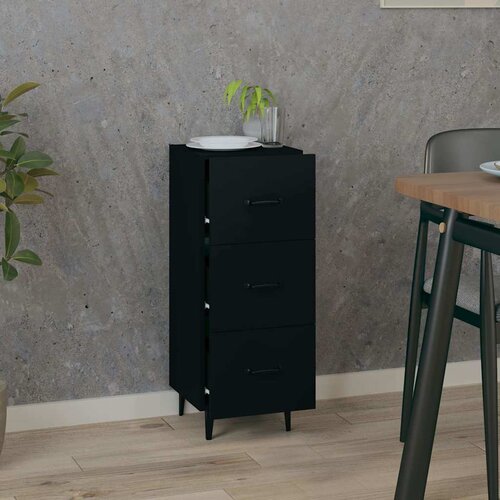  Komoda crna 34,5 x 34 x 90 cm od konstruiranog drva Slike