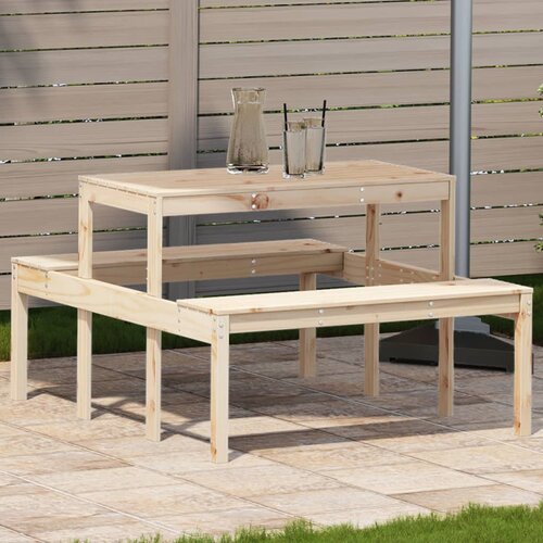 vidaXL Piknik miza 110x134x75 cm trdna borovina Cene