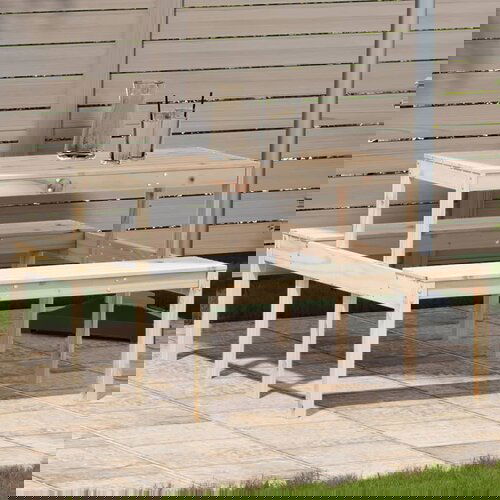 VidaXL Stol za piknik 110 x 134 x 75 cm od masivne borovine Slike