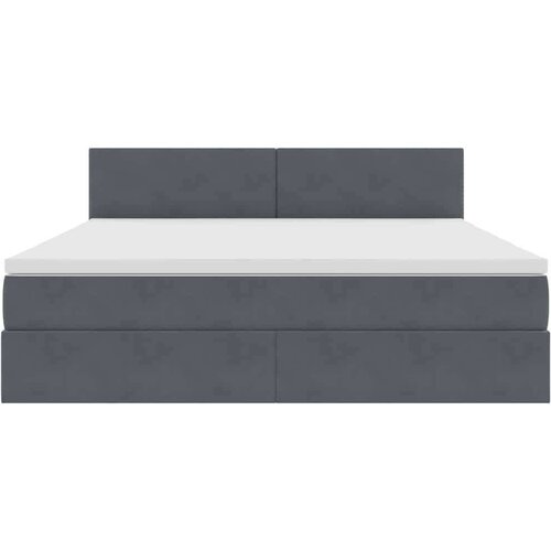 VidaXL Krevet S LED lampica s pohranom Tamno siva 180 x 200 cm Bar&amp;scaron;un Slike
