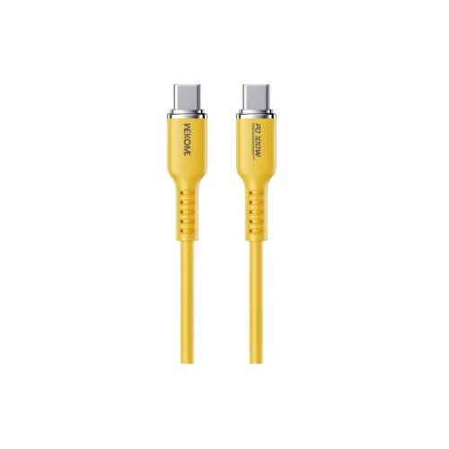 WEKOME WDC-11 kabl 3.1 usb tip c m/m 1.2m, za super brzo punjenje 100W/480Mbps, silicon soft, žuti Slike
