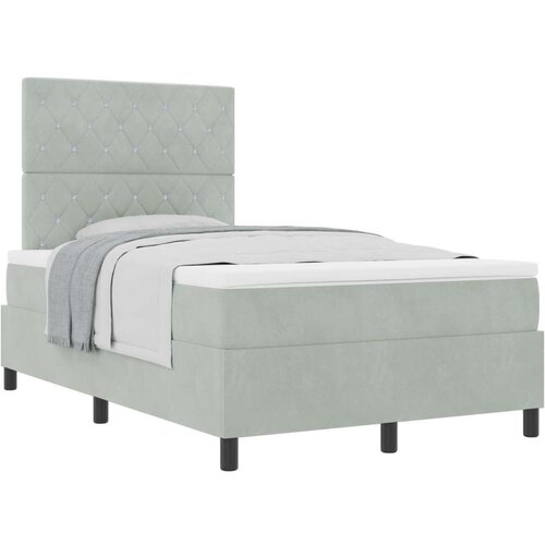 VidaXL Box Spring Krevet s Madracem Svjetlosiva 120x200 cm Bar&amp;scaron;un Slike