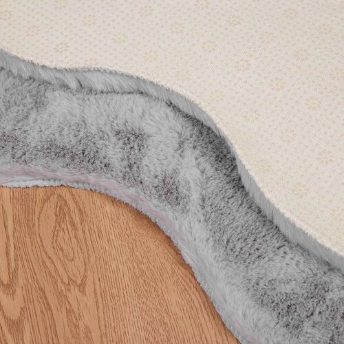  Faux Rabbit Fur Rug Olite Siva 80 x 120 cm Poliester Slike